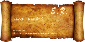 Sárdy Renátó névjegykártya